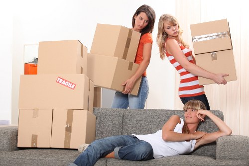 Small business relocation and office items being moved in West Kensington